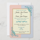 Romantische rococo bloemenbruiloft kaart (Voorkant)