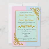 Romantische rococo bloemenbruiloft kaart (Voorkant)