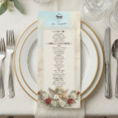 Romantische Rococo Cherub Viool Antiek Menu