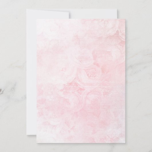 Romantische rococo stijl bloemenbruiloft uitnodigi kaart (Achterkant)