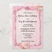 Romantische rococo stijl bloemenbruiloft uitnodigi kaart (Voorkant / Achterkant)