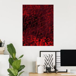 Romantische rode abstracte wandkunstposter poster