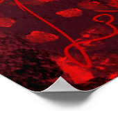 Romantische rode abstracte wandkunstposter poster (Hoek)