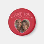 Romantische rode achtergrond met aangepaste foto magneet (Voorkant)
