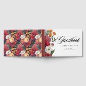 Romantische rode amaryllis en herfst bloemen bruil gastenboek (Volledig)