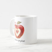 Romantische Rode Appel Hart Valentijnsdag Koffiemok (Voorkant links)