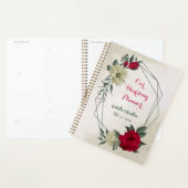 romantische rode & bleke gele bloemen bruiloft planner (Display)
