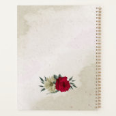 romantische rode & bleke gele bloemen bruiloft planner (Achterkant)