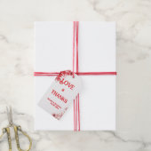 Romantische rode bloem bruiloft bedankt  cadeaulabel (Met Touw)