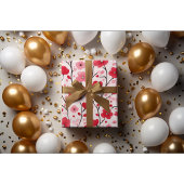 Romantische rode bloem cadeaupapier