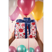 Romantische rode bloem cadeaupapier