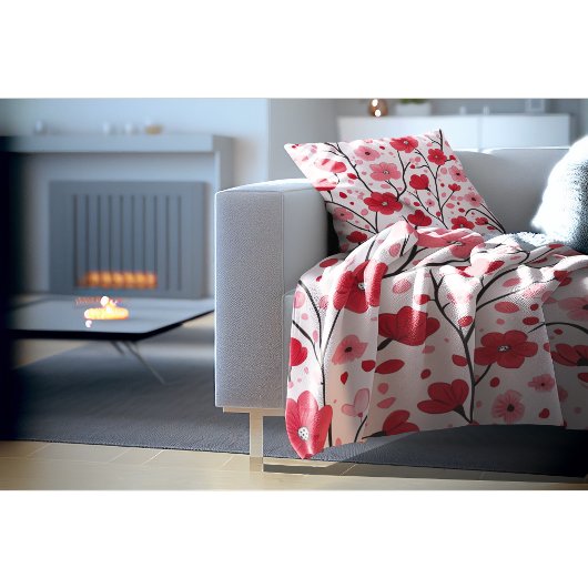 Romantische rode bloem deken