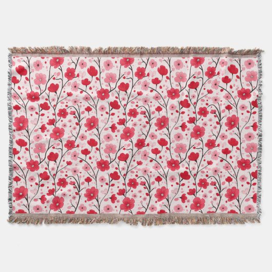 Romantische rode bloem deken (Voorkant)