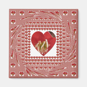 Romantische rode bloem hart ontwerp 4 speciale mom magneet