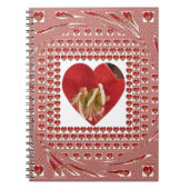 Romantische rode bloem hart ontwerp 4 speciale mom notitieboek (Voorkant)