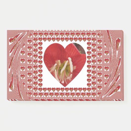 Romantische rode bloem hart ontwerp 4 speciale mom post-it® notes (Voorkant)