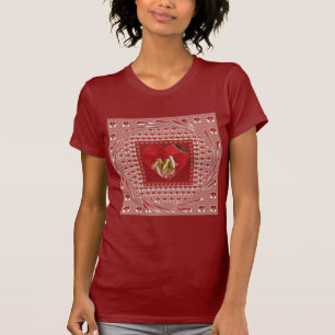 Romantische rode bloem hart ontwerp 4 speciale mom t-shirt