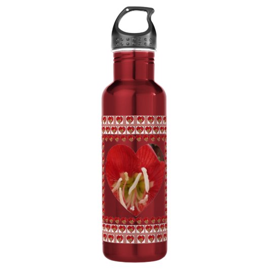 Romantische rode bloem hart ontwerp 4 speciale mom waterfles (Voorkant)