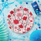 Romantische rode bloem papieren bordje (Feest)