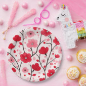 Romantische rode bloem papieren bordje (Feest)