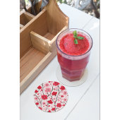 Romantische rode bloem ronde kartonnen onderzetter