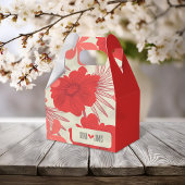 Romantische rode bloemen bruiloft bedankdoosjes