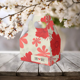 Romantische rode bloemen bruiloft bedankdoosjes