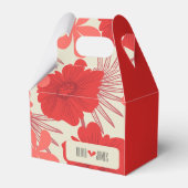 Romantische rode bloemen bruiloft bedankdoosjes (Voorkant Zijde)