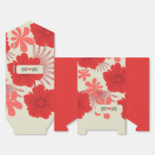 Romantische rode bloemen bruiloft bedankdoosjes (Ongevouwen)