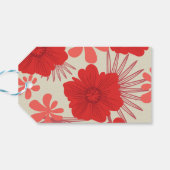 Romantische rode bloemen bruiloft cadeaulabel (Achterkant Horizontaal)