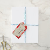 Romantische rode bloemen bruiloft cadeaulabel (Met Touw)