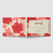 Romantische rode bloemen bruiloft gastenboek (Volledig)