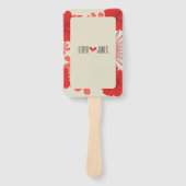 Romantische rode bloemen bruiloft handwaaier (Voorkant)