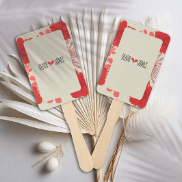 Romantische rode bloemen bruiloft handwaaier