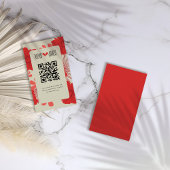 Romantische rode bloemen bruiloft informatiekaartje