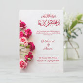 Romantische rode bloemen bruiloft Kaart (Staand voorkant)