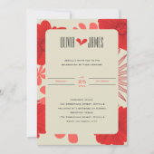 Romantische rode bloemen bruiloft kaart (Voorkant)