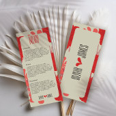 Romantische rode bloemen bruiloft menu