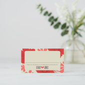 Romantische rode bloemen bruiloft plaatskaartje (Staand voorkant)