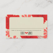 Romantische rode bloemen bruiloft plaatskaartje (Voorkant)