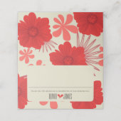 Romantische rode bloemen bruiloft plaatskaartje (Buitenkant ongevouwen)
