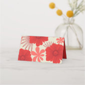 Romantische rode bloemen bruiloft plaatskaartje (Achterkant)