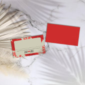 Romantische rode bloemen bruiloft plaatskaartje