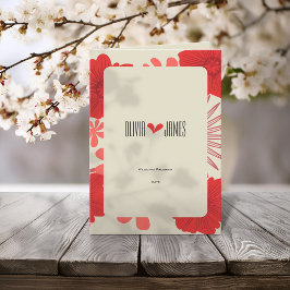 Romantische rode bloemen bruiloft programma