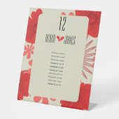 Romantische rode bloemen bruiloft reclamebord met voetstuk (Voorkant)