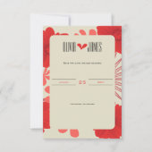 Romantische rode bloemen bruiloft save the date (Voorkant)