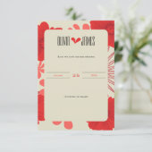 Romantische rode bloemen bruiloft save the date (Staand voorkant)