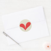 Romantische Rode Bloemen Huwelijk Hart Ronde Sticker (Envelop)