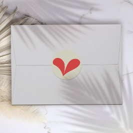 Romantische Rode Bloemen Huwelijk Hart Ronde Sticker