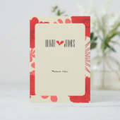 Romantische Rode Bloemen Trouwen Dank u kaart (Staand voorkant)